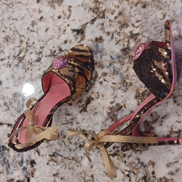 KURT GEIGER LONDON  Kensington Sequin Zebra Striped  Brown & Gold Seqin EU 37 - Picture 6 of 15